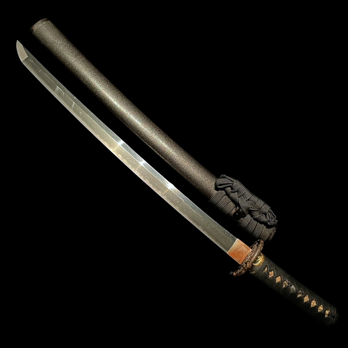 Nioh Kiyonaga 二王清長 signed Wakizashi, 浦部貞義 Urabe Sadayoshi signed Crane Fuchi