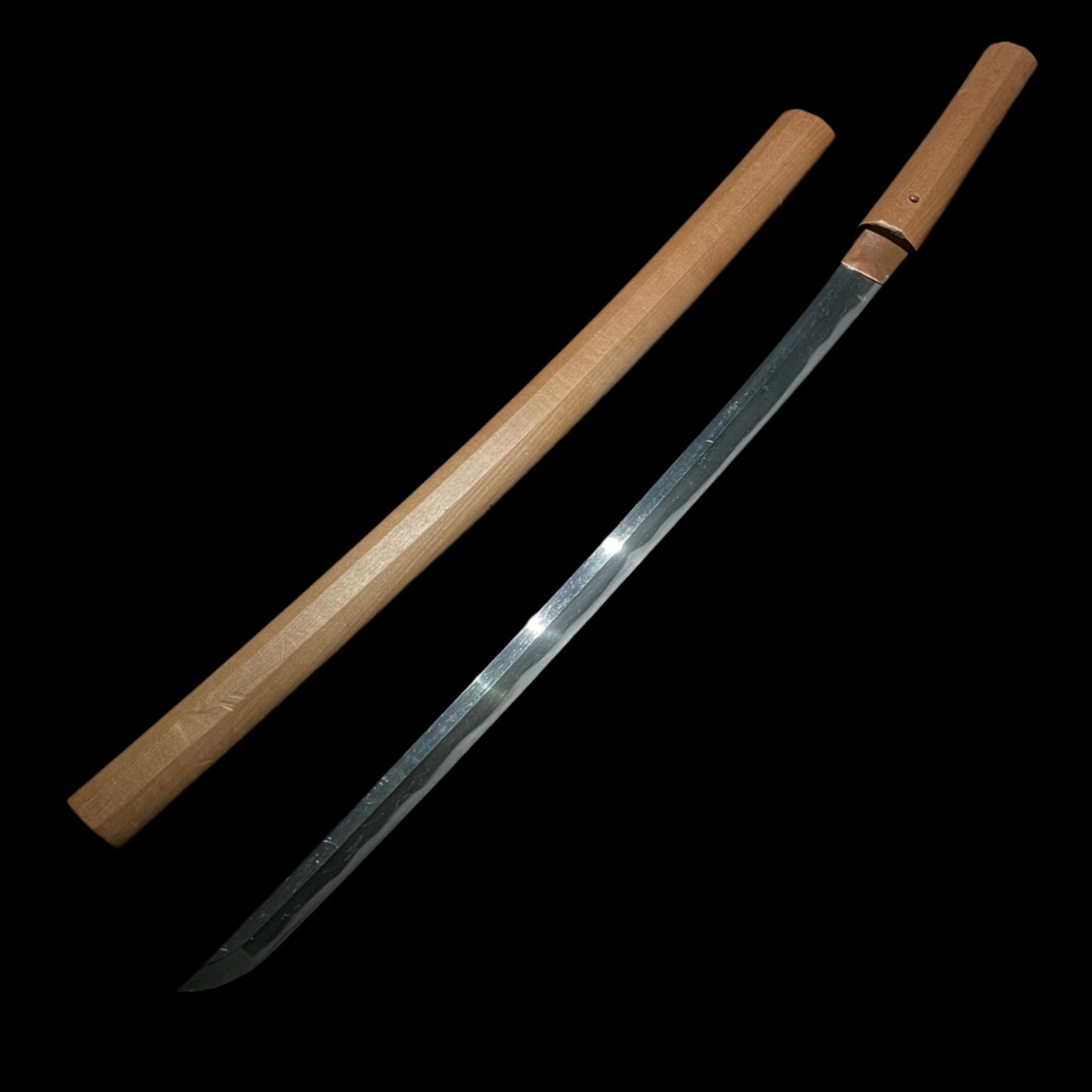 Long Shirasaya Wakizashi, Straight Blade, Early Edo period mumei