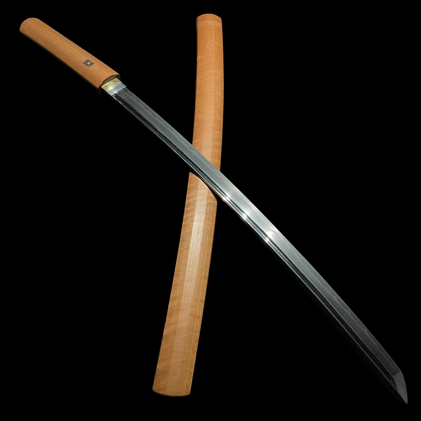 Bo-hi 棒樋 Long Wakizashi, Oosuriage-mumei 大磨上無銘, Early Muromachi period