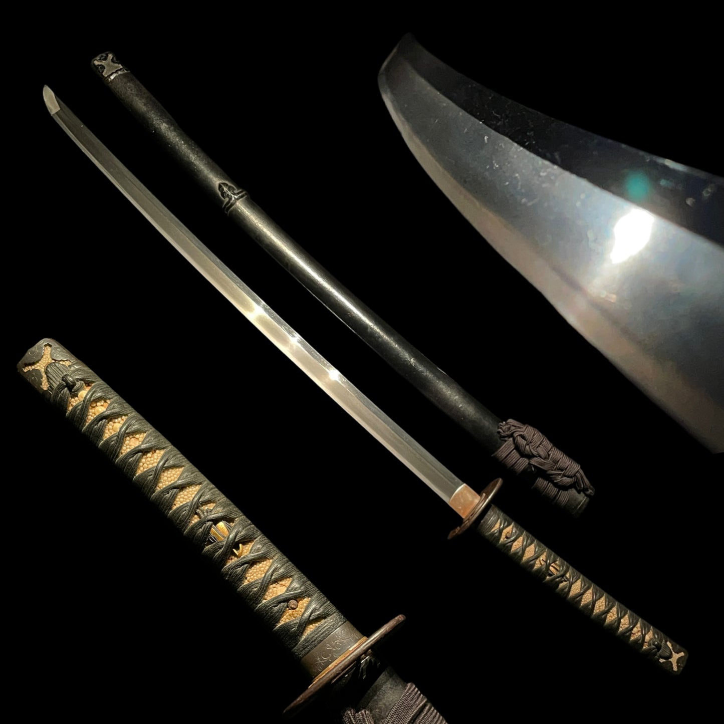 Handachi Koshirae KATANA 半太刀拵, Shibuichi Fittings, Edo period mumei