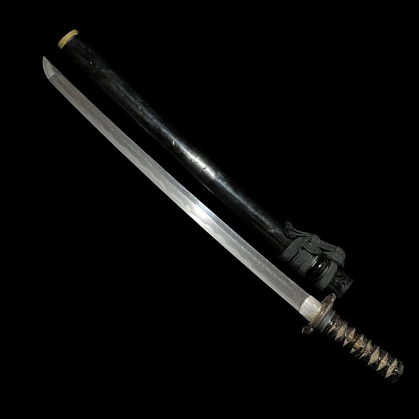 Hidanokami Fujiwara Ujifusa 飛騨守藤原氏房 signed Wakizashi, Horsetail Tsuba, Early Edo period