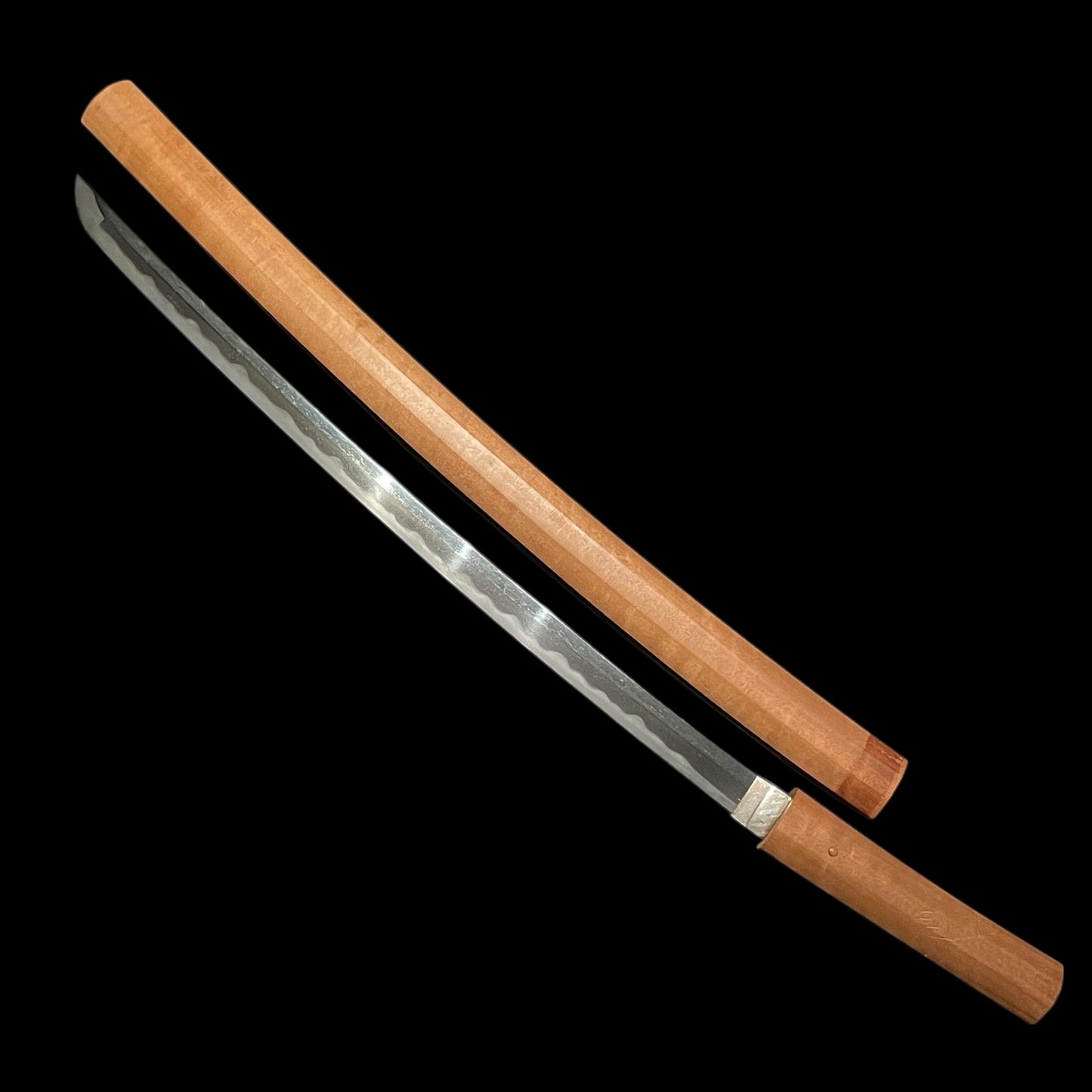 Midare Hamon Long WAKIZASHI in Shirasaya, Edo period mumei