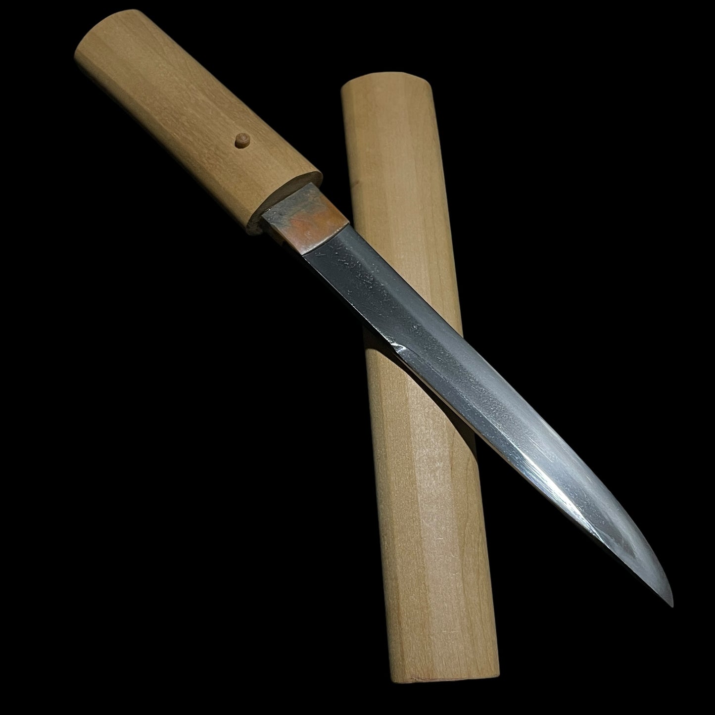 Unokubi-Zukuri 鵜首造 Tanto, Shinshinto Late Edo perio mumei, Thick Blade