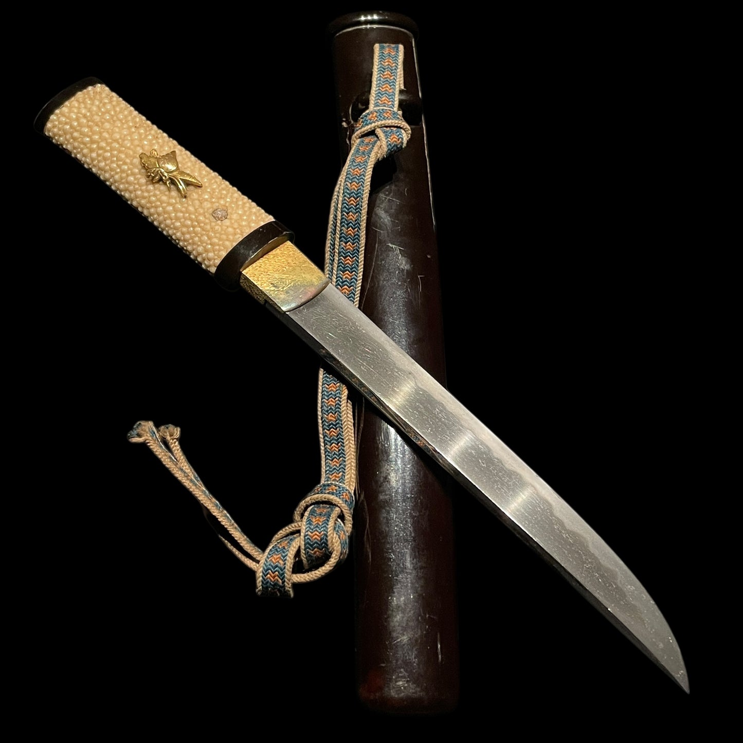 Aikuchi Style TANTO, Butterfly menuki, Late Edo period mumei