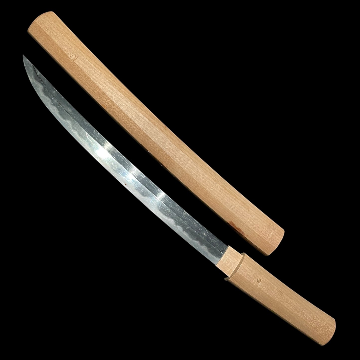 Shobuzukuri Wakizashi 菖蒲造脇差, Soden-Nakago 相伝茎, Muromachi period mumei