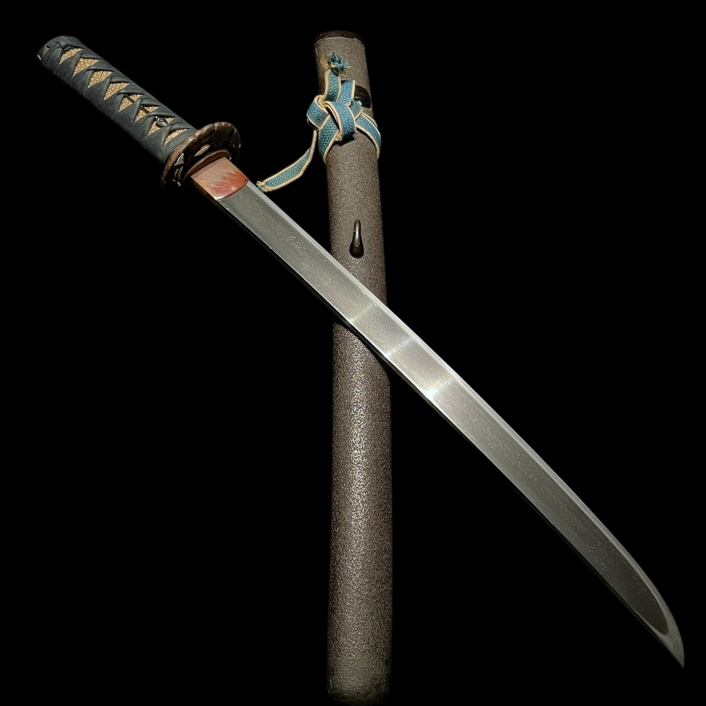 Hirazukuri Wakizashi, Yajiri Menuki, Choshuju Yuken signed TSUBA, with Shirasaya