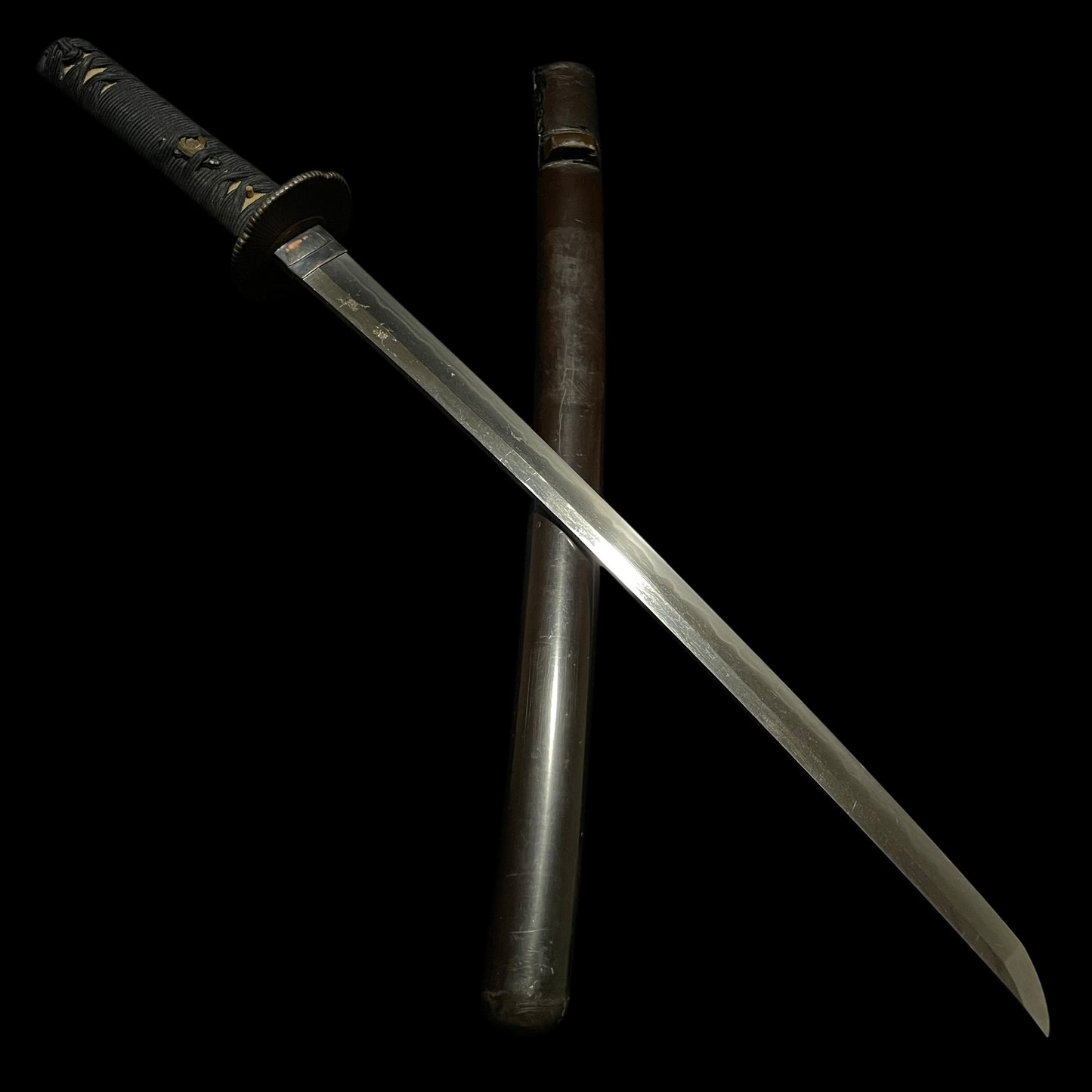 Short Wakizashi, Amidayasuri Tsuba, Edo period mumei