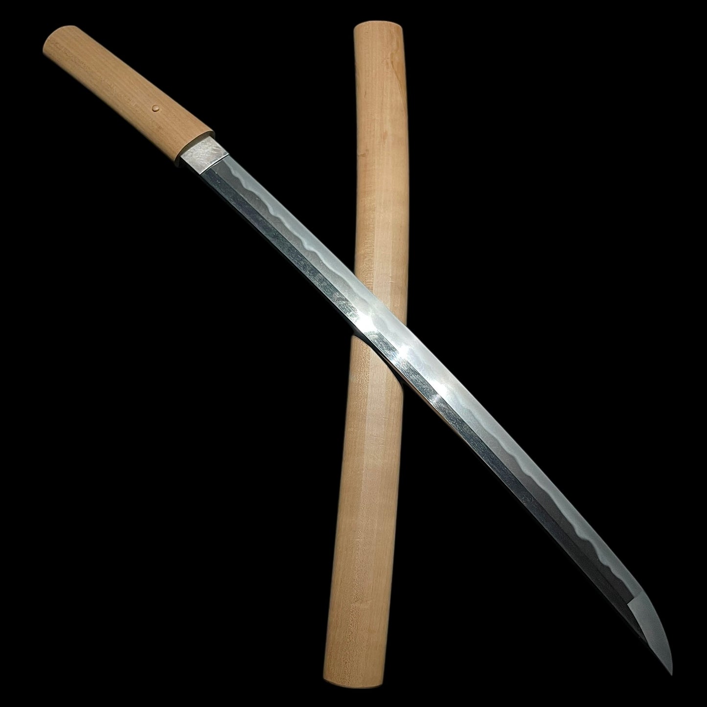 HITATSURA 皆焼 Wakizashi, Gisuke 義助 signed, Wide and Thick Blade, Edo period