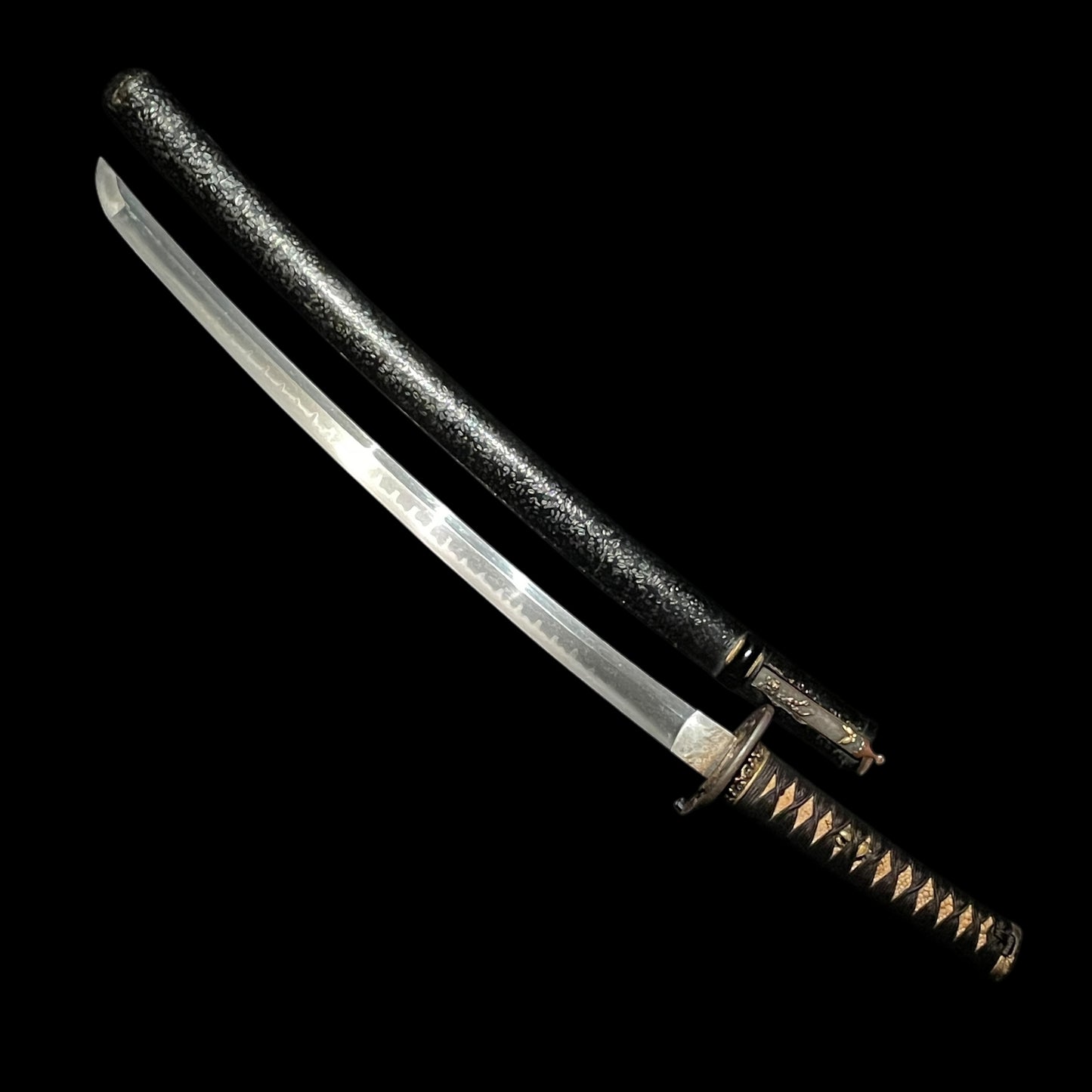High-grade fittings Wakizashi, Ishiguro Masatsune signed Fuchi, with Kozuka Kogai