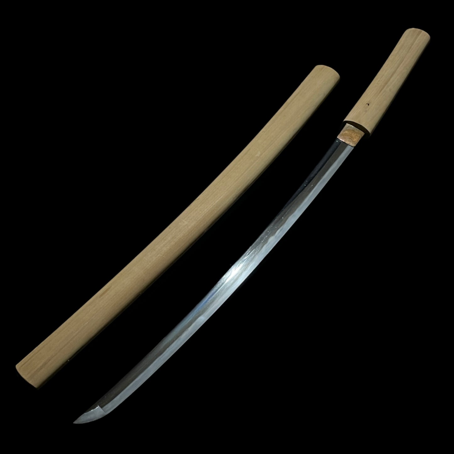 Komidare-Hamon Shirasaya Long Wakizashi, Edo period mumei