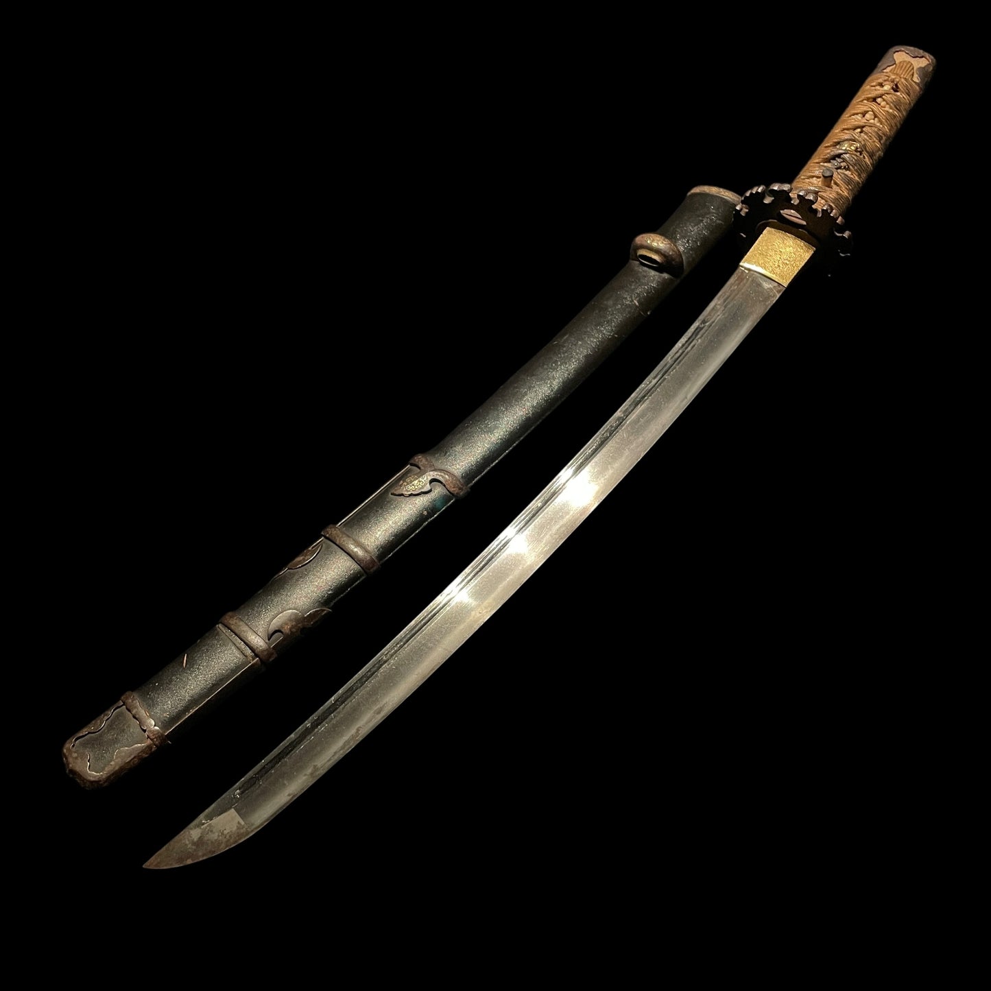 Handachi Koshirae 半太刀拵 Wakizashi, Dragon Menuki, Edo period mumei