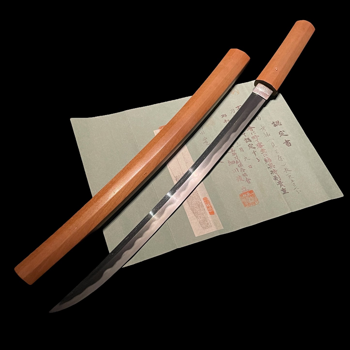 Kai-Mihara 貝三原, Long Shobuzukuri Wakizashi, KOTO Muromachi period