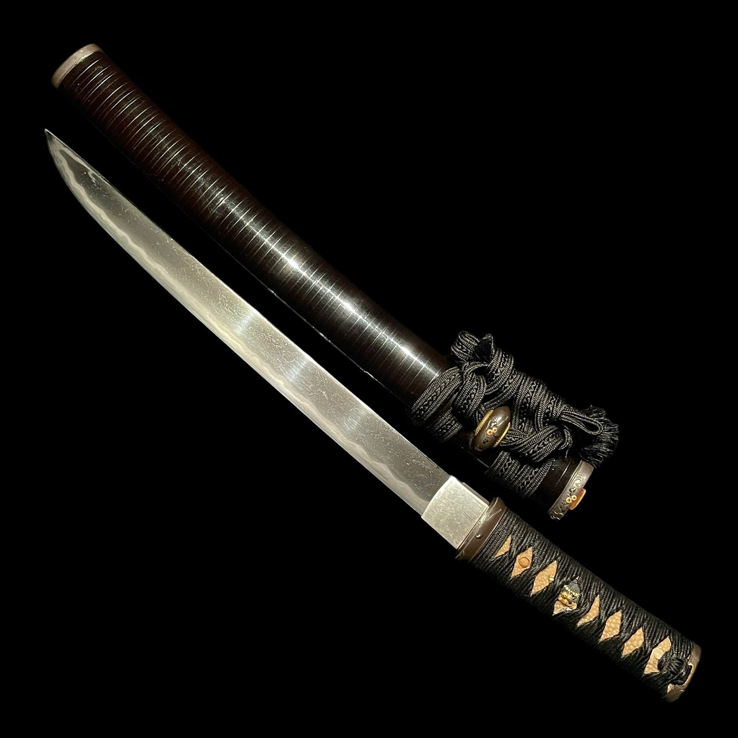 Aikuchi Koshirae Sunnobi-Tanto, Copper Kozuka, Sendankizami-Saya, Thick blade