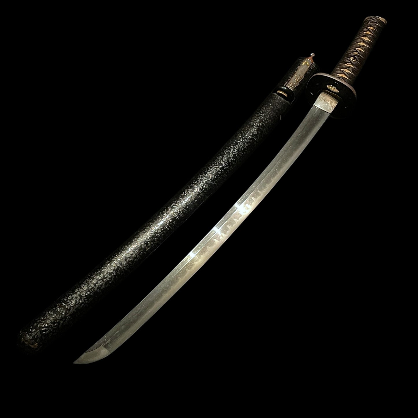 High-grade fittings Wakizashi, Ishiguro Masatsune signed Fuchi, with Kozuka Kogai