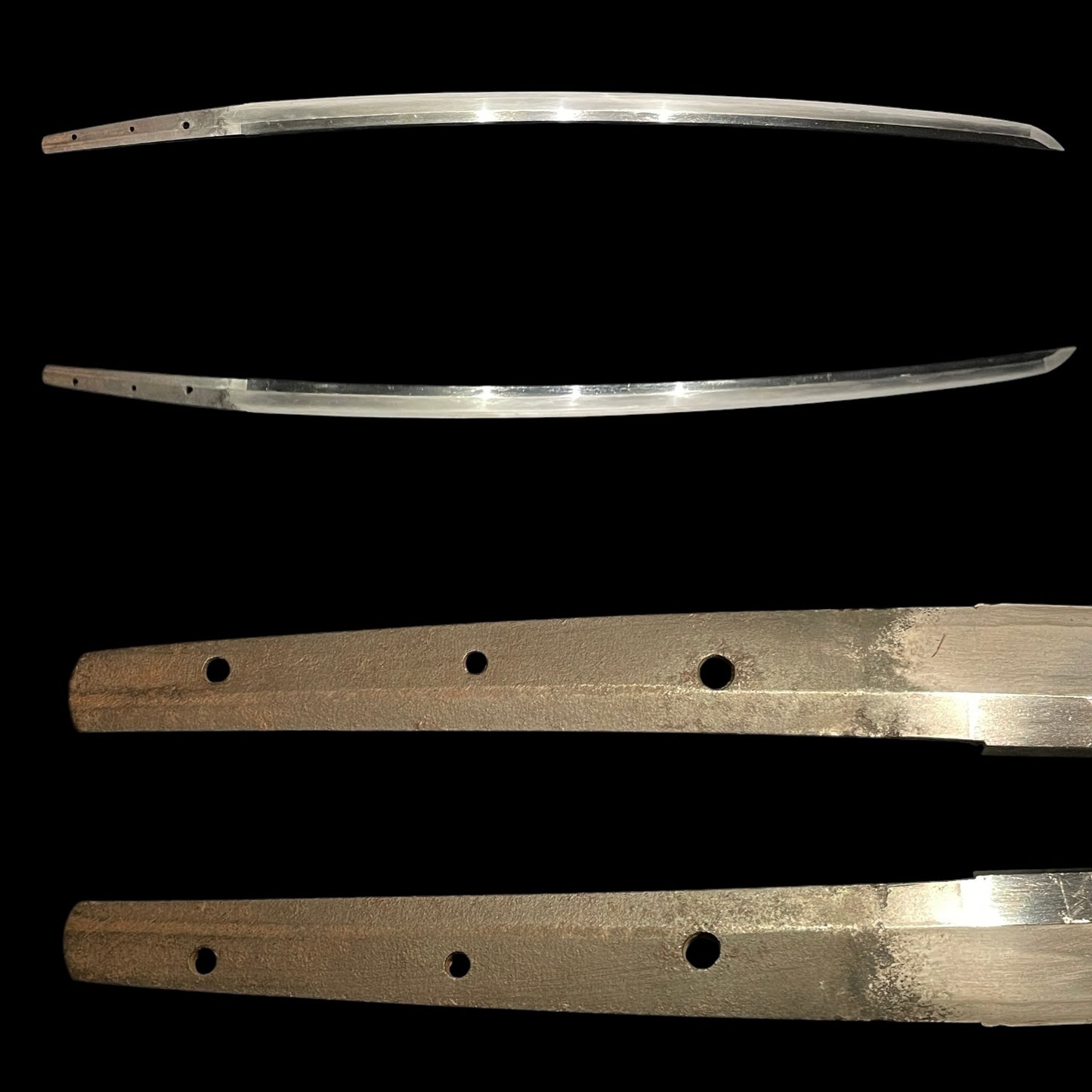 Daishō 大小, Red Handachi Koshirae 朱鞘半太刀拵え, KATANA and WAKIZASHI