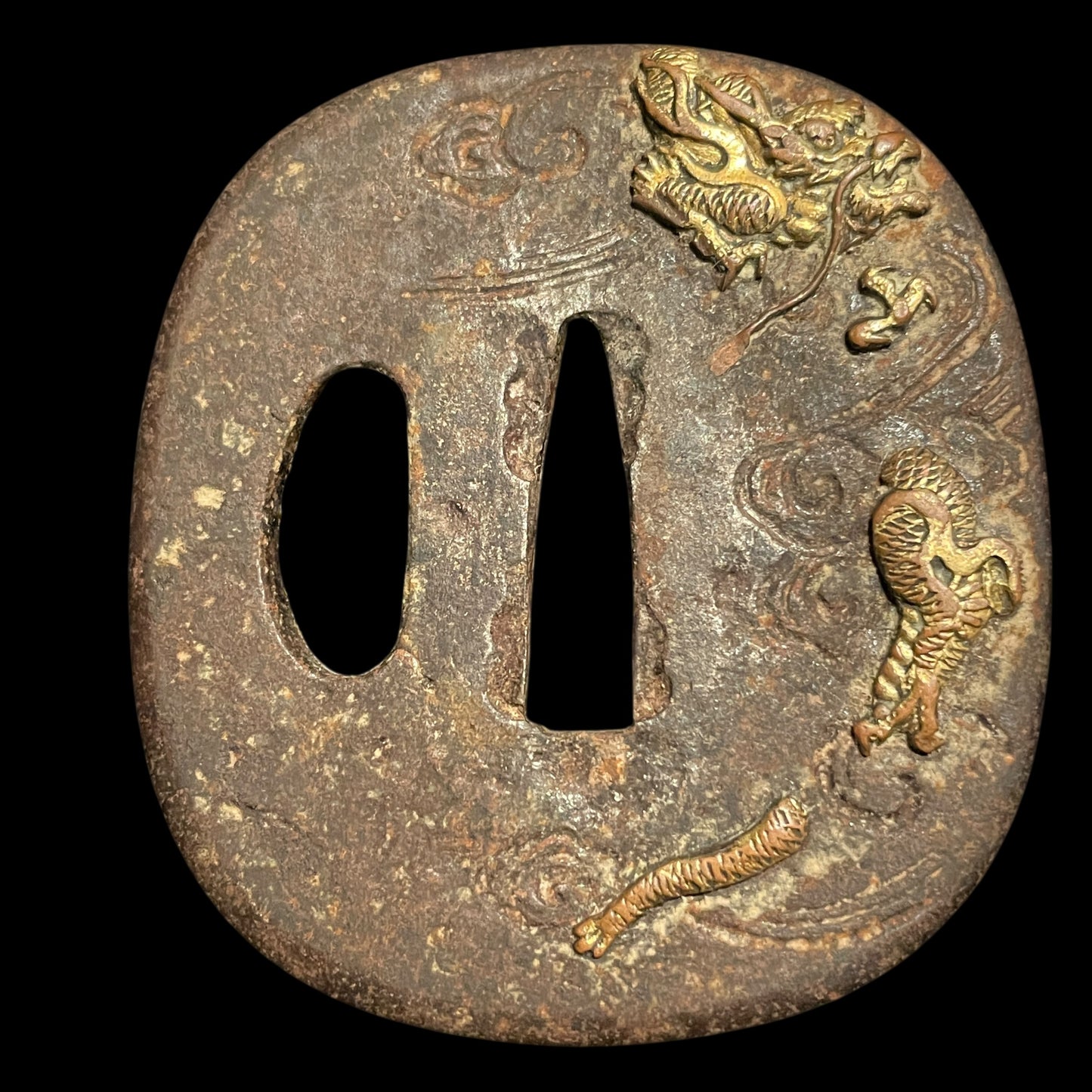 Long Hirazukuri Wakizashi, Kanemoto 兼元 signed, Dragon Fittings with Shirasaya