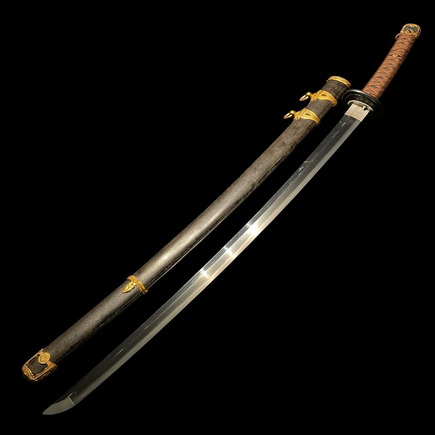 Navy GUNTO 海軍刀, Rayskin Scabbard, Serial number engraved, WW2 Japanese Officer Sword