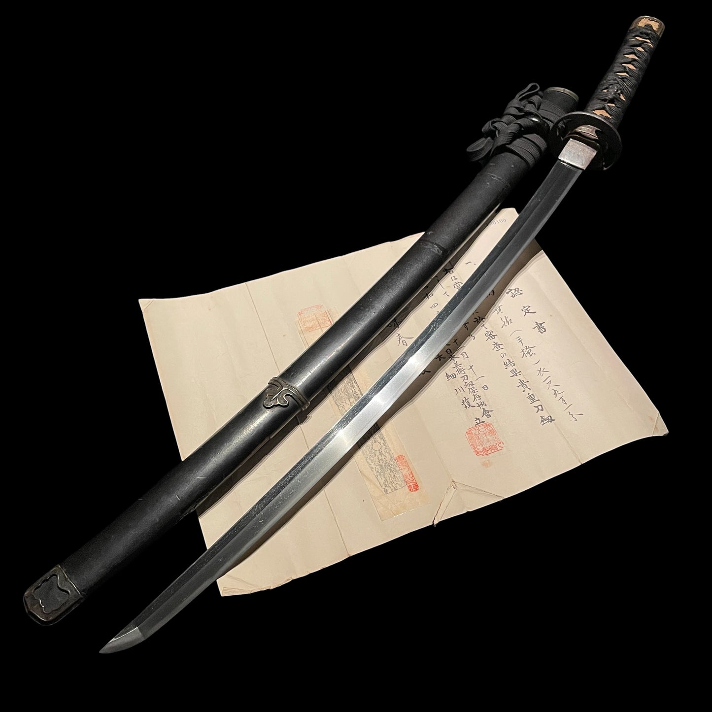 KAMAKURA period Tegai 手掻 Wakizashi, Handachi Koshirae, NBTHK Certificate, with Shirasaya