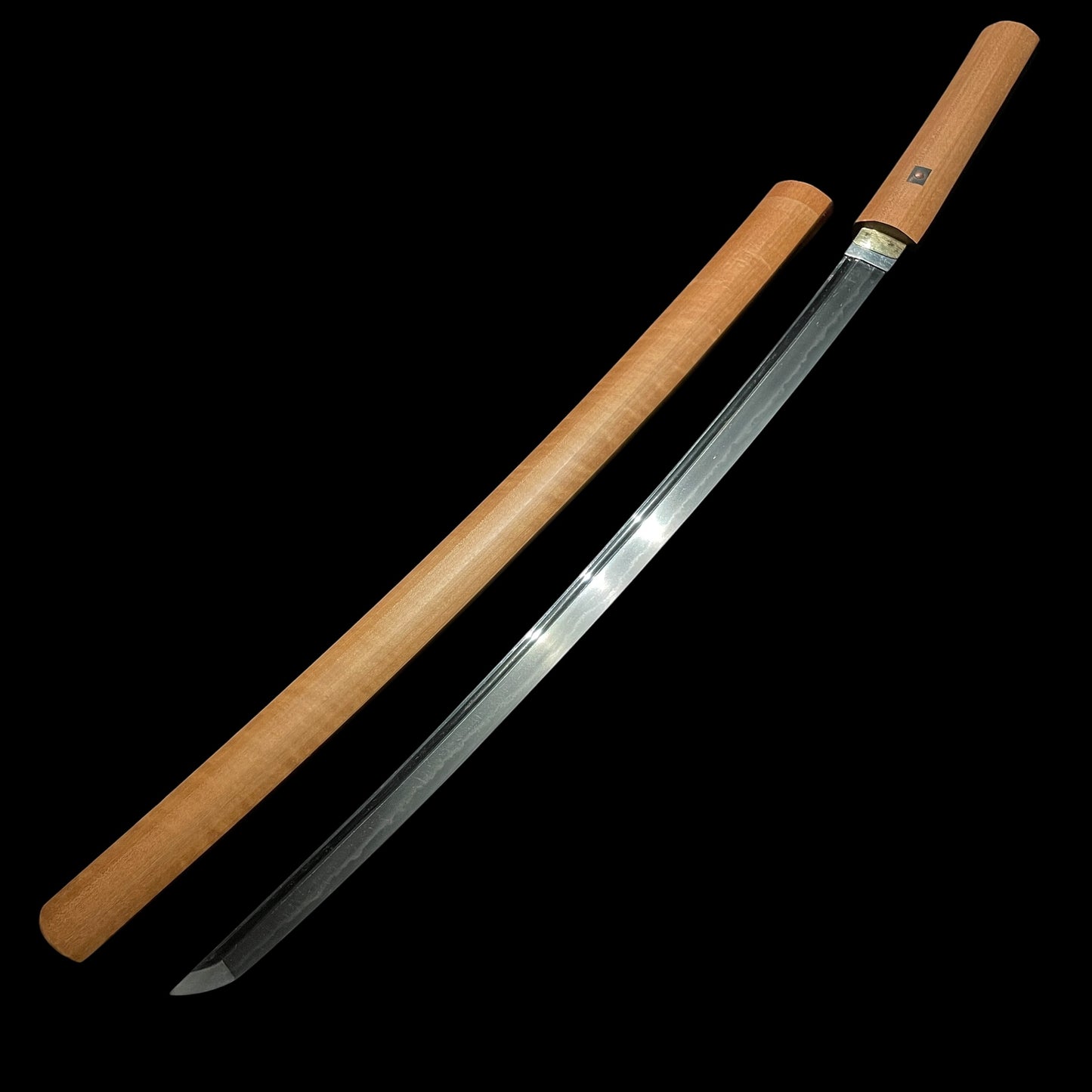 Bo-hi 棒樋 Long Wakizashi, Oosuriage-mumei 大磨上無銘, Early Muromachi period