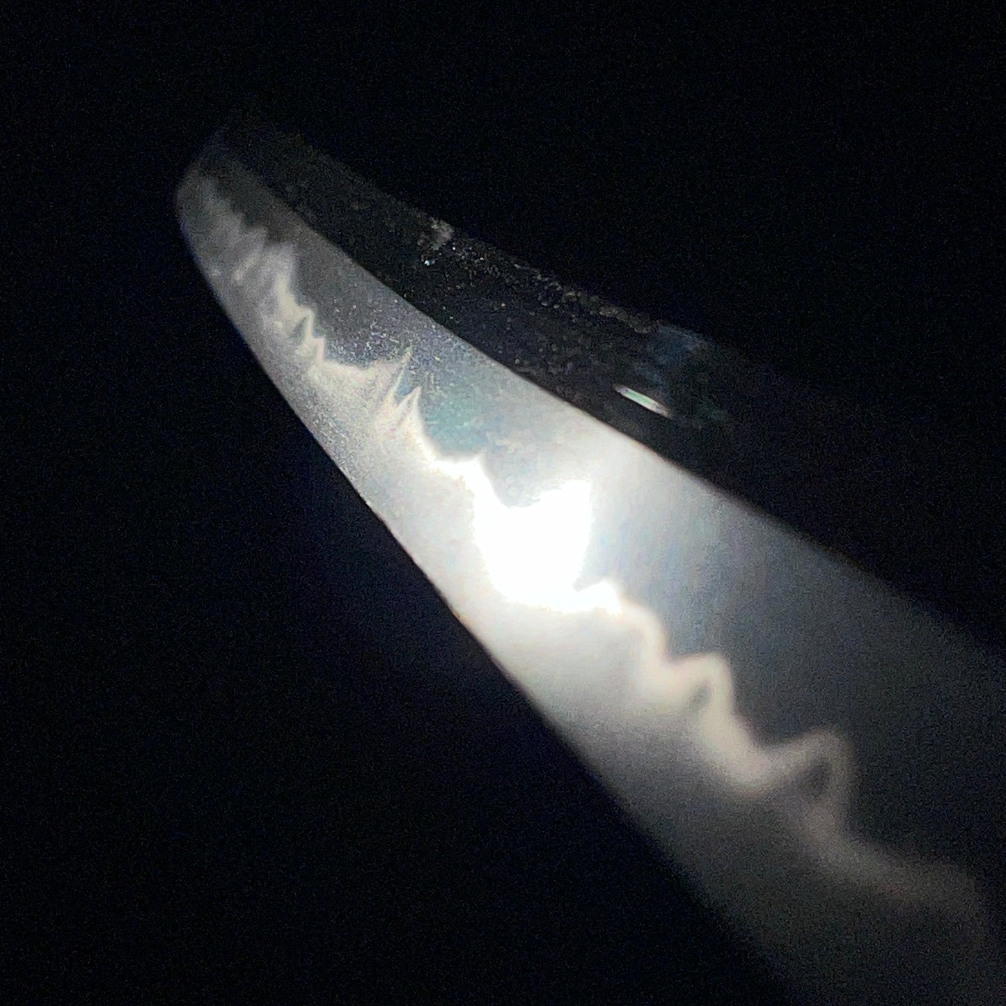 Black Wakizashi, Tsukashi Tsuba 透鍔, Early Edo period mumei