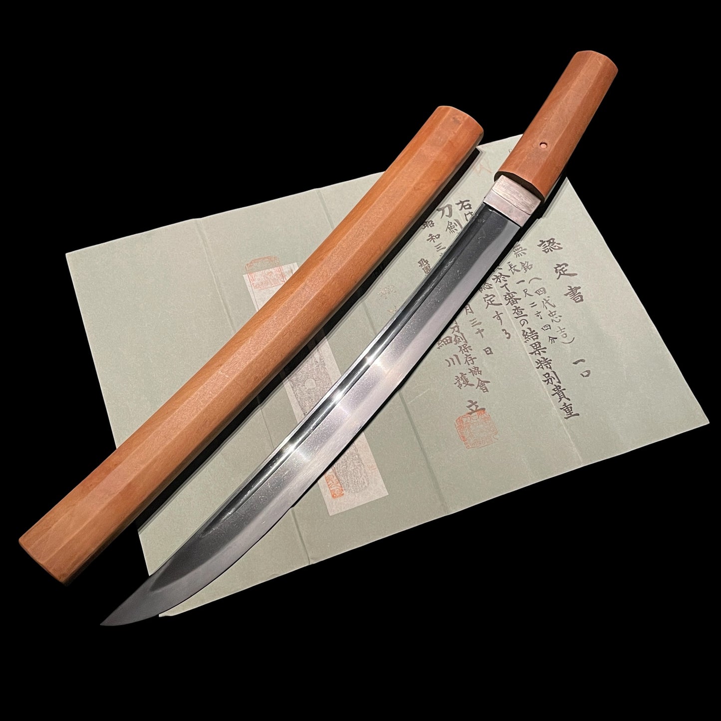 Very Wide Shobuzukuri Wakizashi, Tadayoshi(4gen) 四代忠吉, NBTHK Certificate