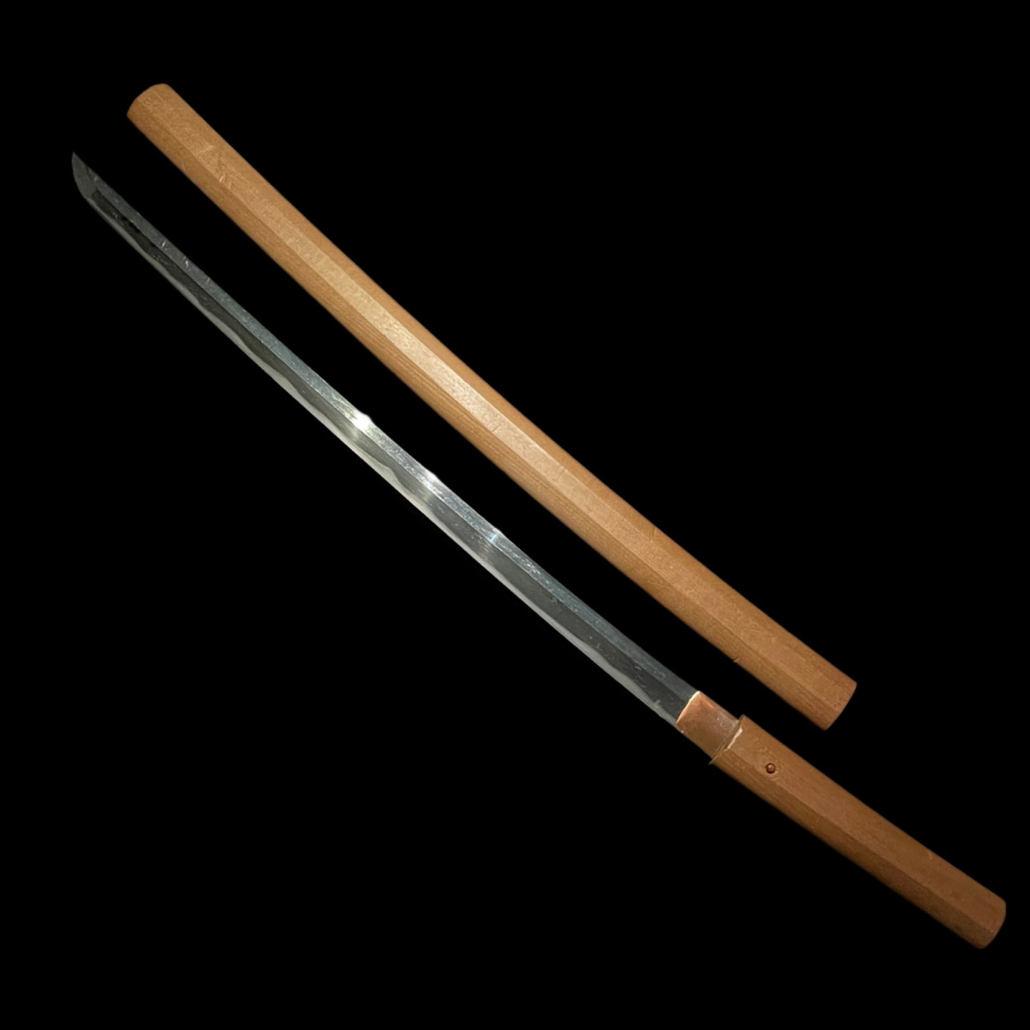 Long Shirasaya Wakizashi, Straight Blade, Early Edo period mumei