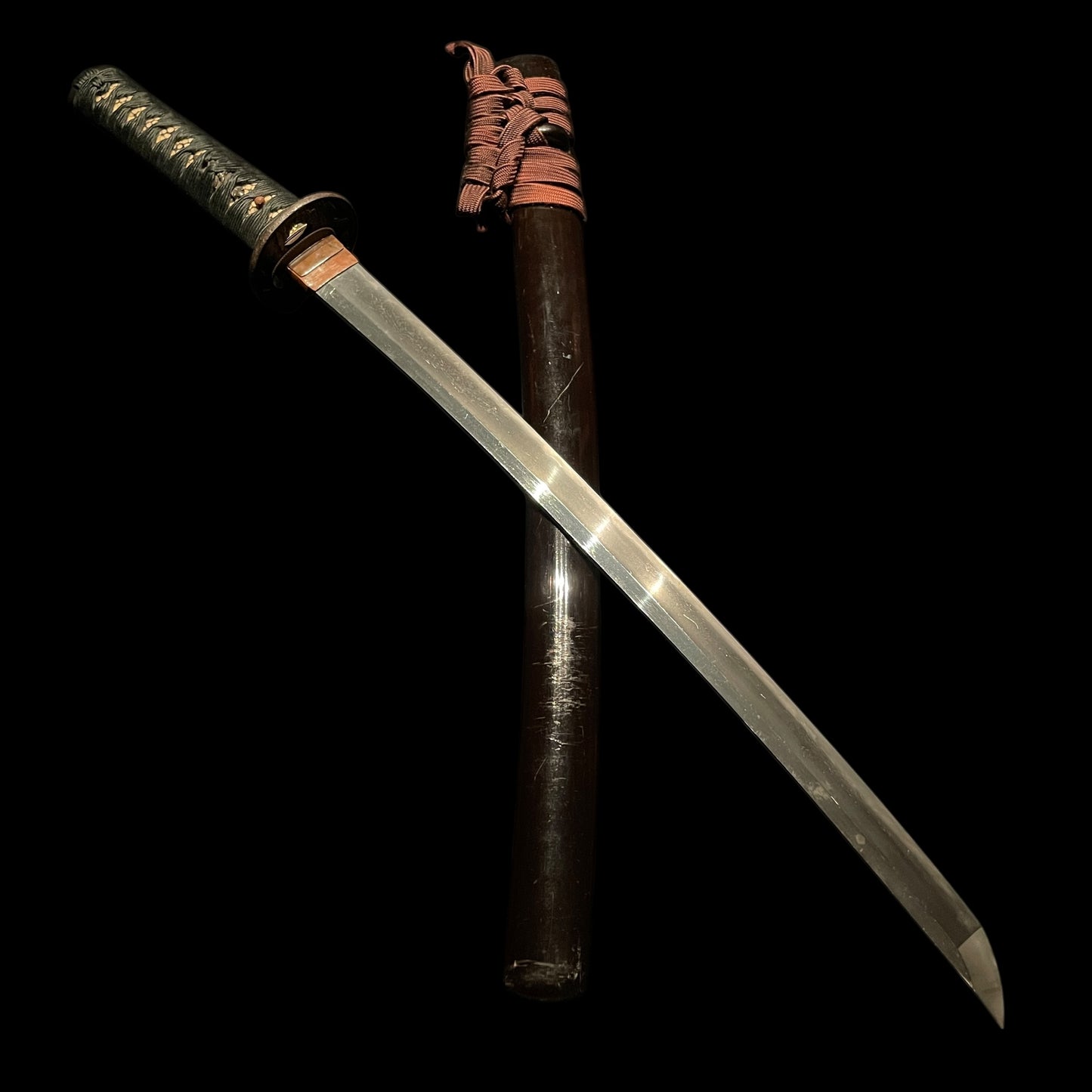 Mitsu 光 signed WAKIZASHI, 江州住宗典 signed Tsuba, Edo period