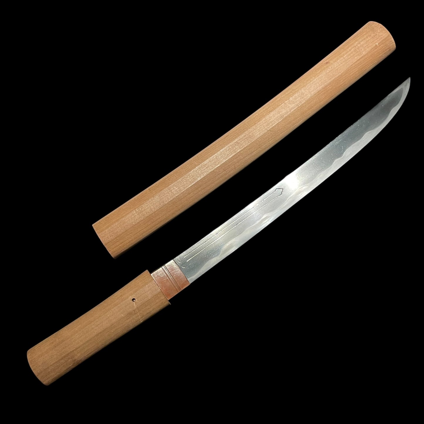 Katakiriha-Zukuri 片切刃造 WAKIZASHI, Suken Horimono 素剣彫物,  相州廣 Sohuhiro signed