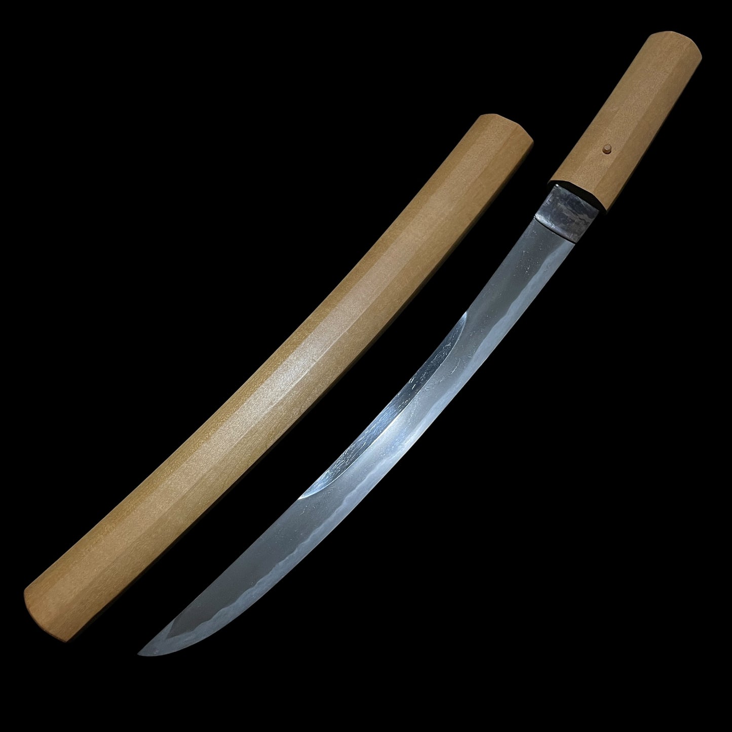 Unokubi-Zukuri 鵜首造 Wakizashi, Thick blade, Edo period mumei