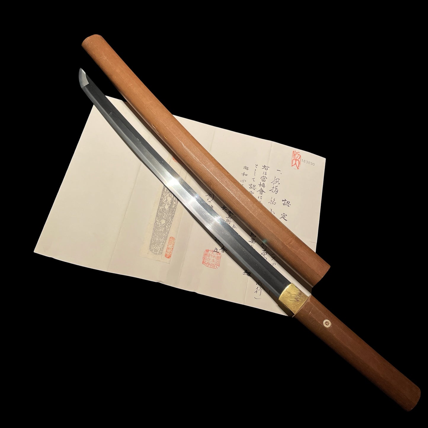Yamashirodaijo Fujiwara Yoshiyuki 山城大掾藤原義行 Wakizashi, Edo period, NBTHK Certificate