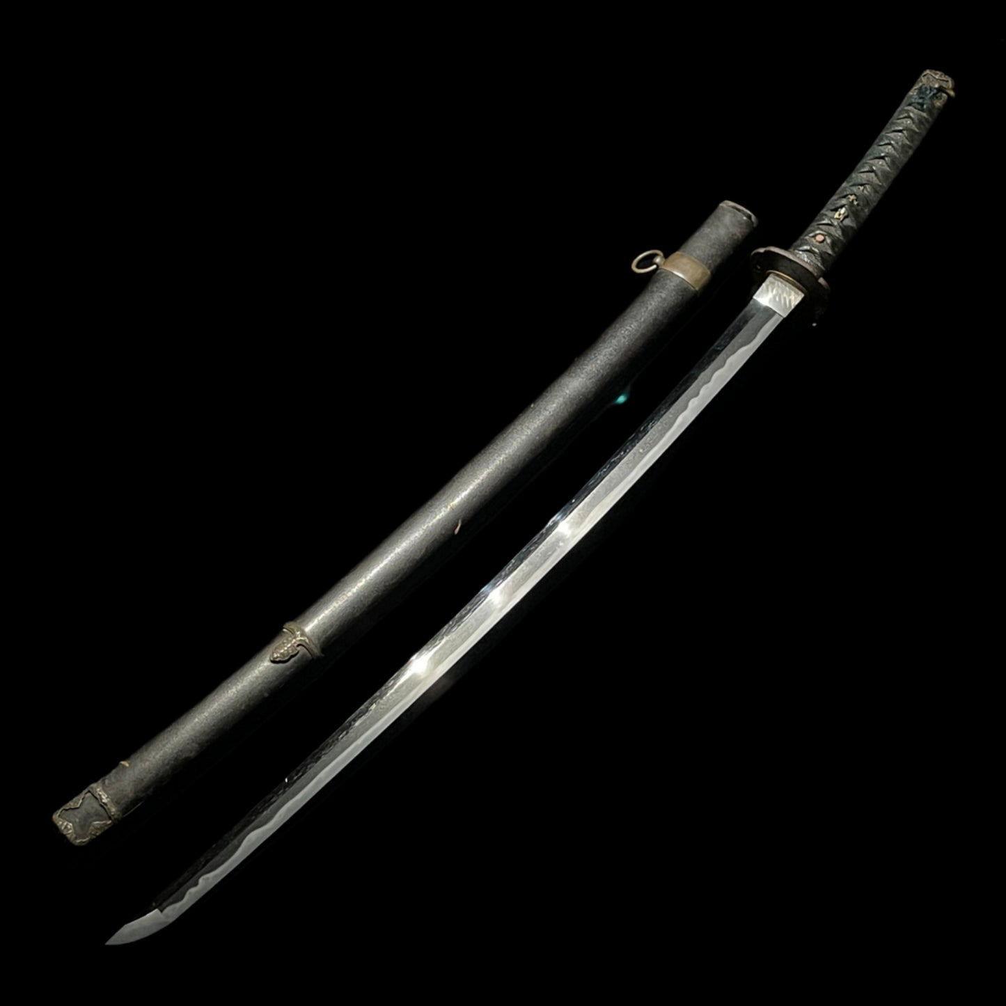 Handachi Koshirae Black KATANA, Brass Fittings, Edo period mumei