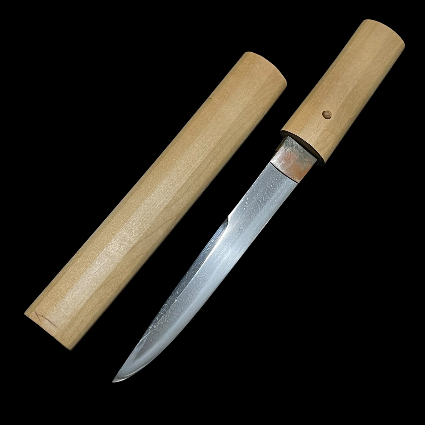 Unokubi-Zukuri 鵜首造 Tanto, Shinshinto Late Edo perio mumei, Thick Blade