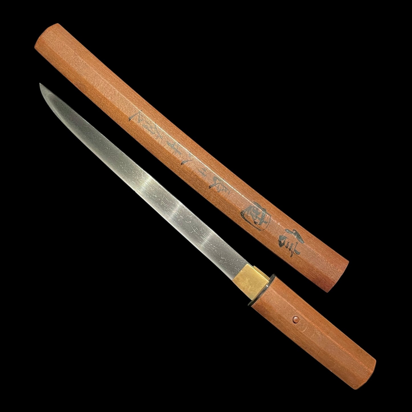 Nobukuni 信國 signed TANTO, Inlaid signature 象嵌銘, Sayagaki 鞘書, Muromachi period