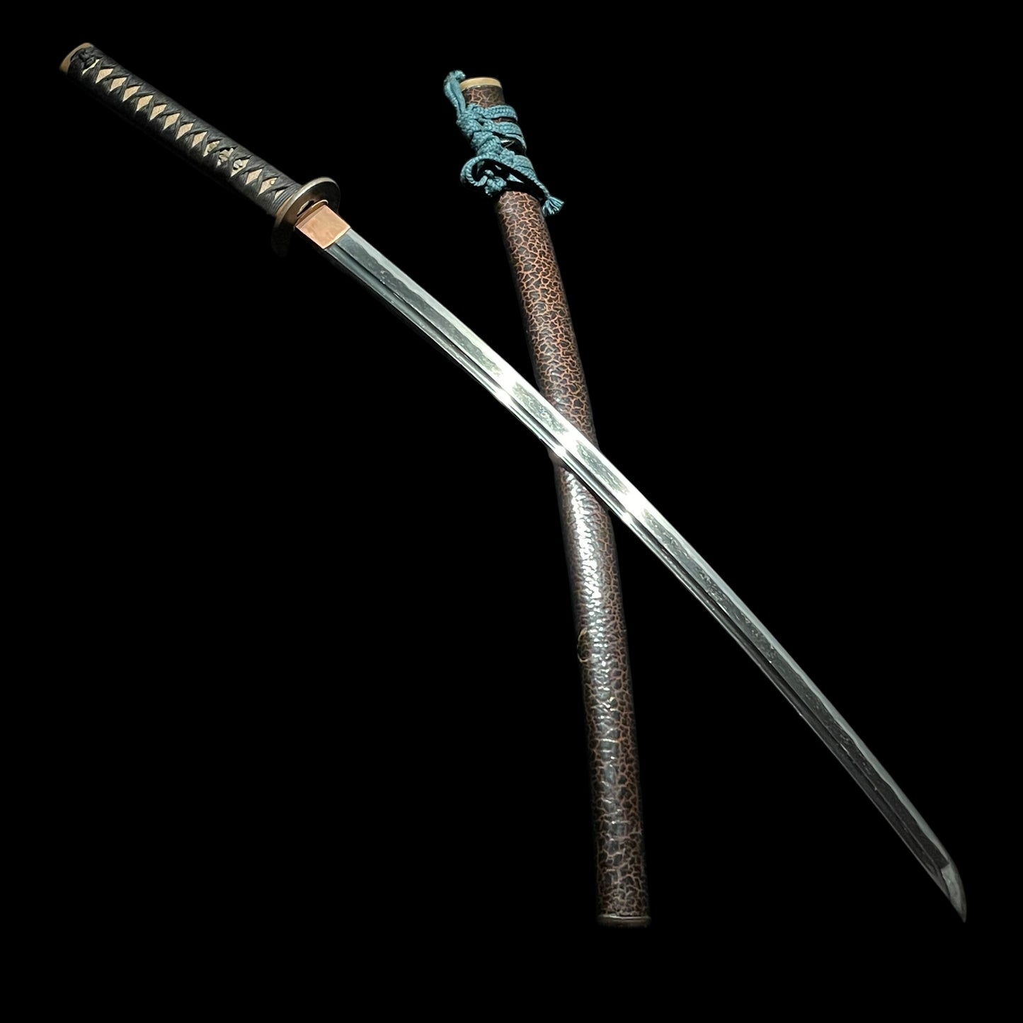 Long KATANA Bohi 棒樋, Heavy Blade, Edo period mumei, Copper Fuchikashira