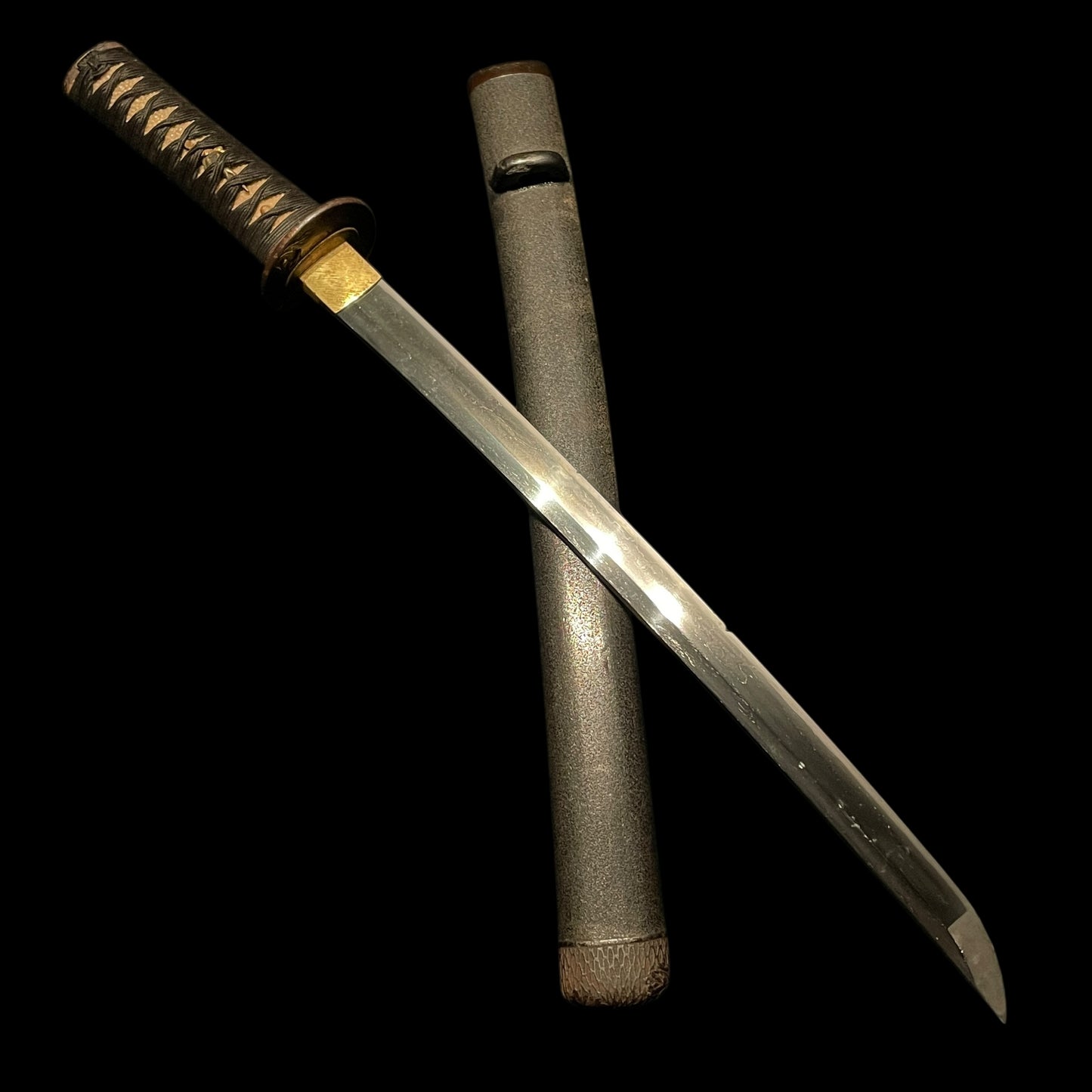 Autumn Plant Fittings Wakizashi, Susuki and Moon Tsuba, Edo period mumei