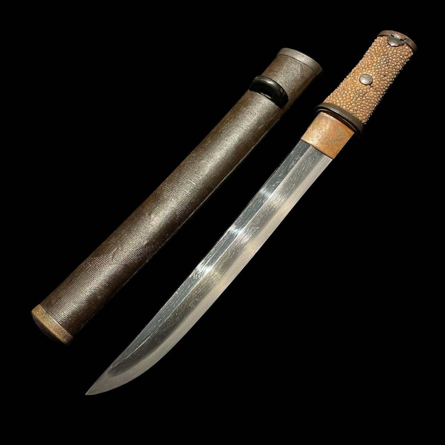 Aikuchi 合口 Koshirae TANTO, Shobu-Zukuri Blade, Edo period mumei