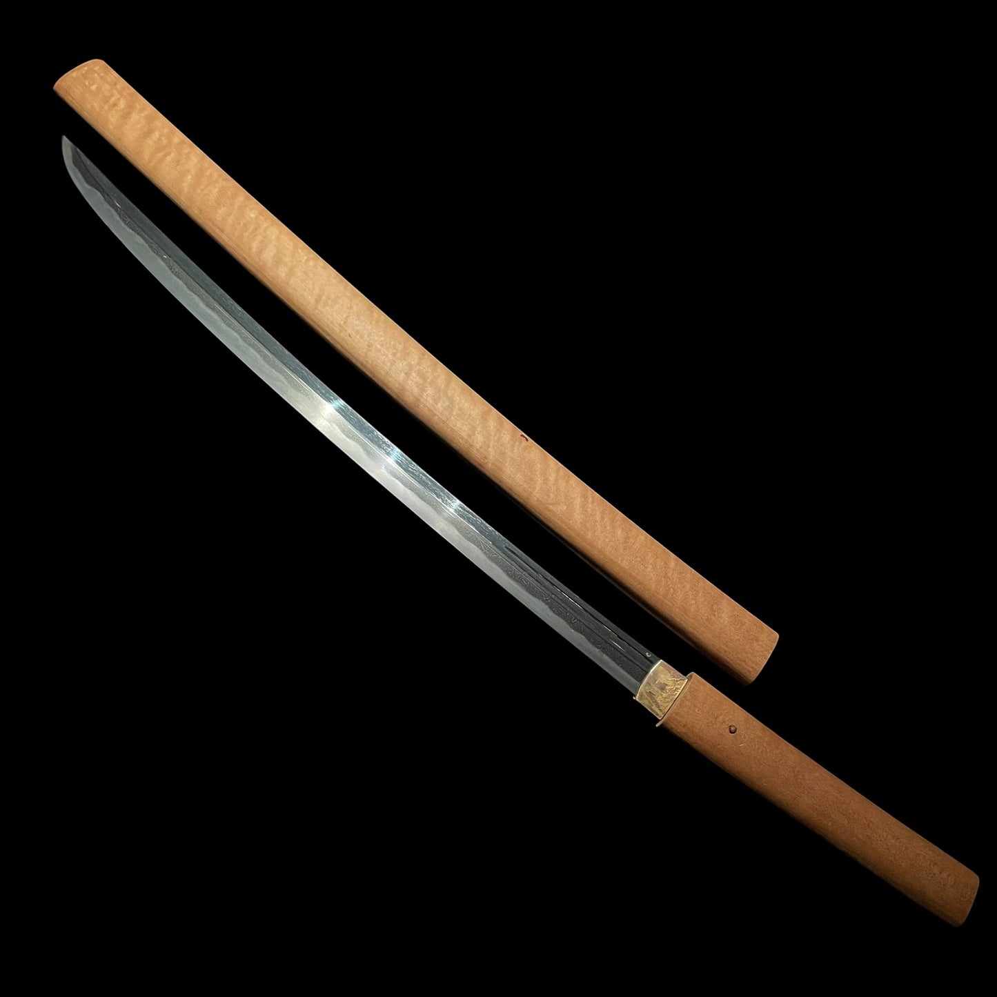 Nagamaki Naoshi Wakizashi, Hadamono 肌物, Oosuriage mumei, Early Muromachi period