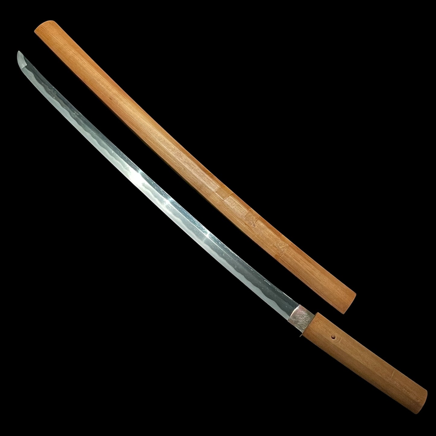 Gunome-Hamon Long Wakizashi in Shirasaya, Edo period mumei