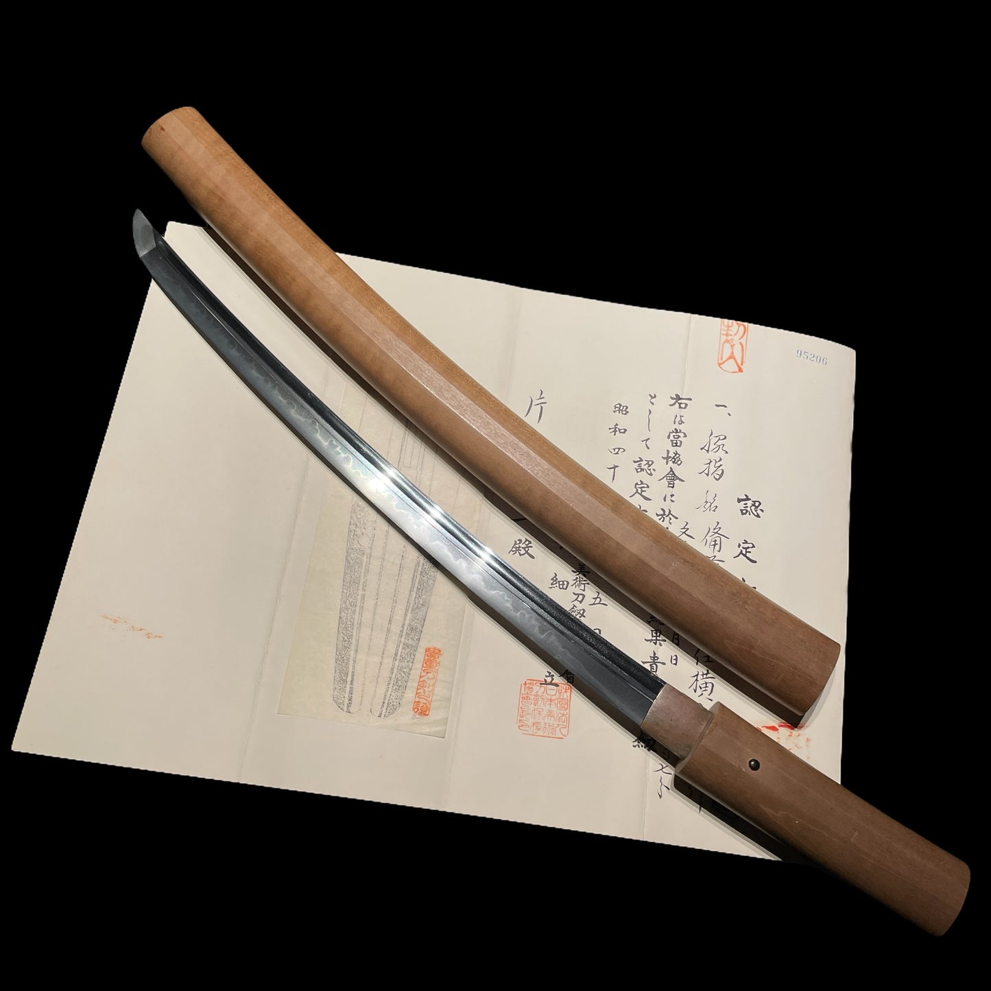 Bizen Osafuneju Yokoyama Sukekane August 1863 signed Wakizashi, NBTHK Certificate