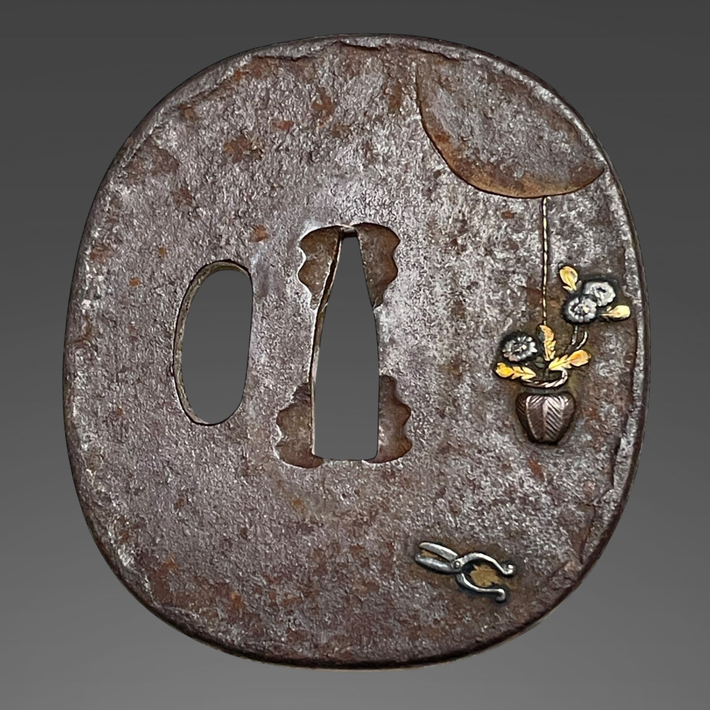 Tengu-Kashira 貞行 Sadayuki signed Wakizashi, Tsuchiya Shomin 土屋正珉 signed Fuchi