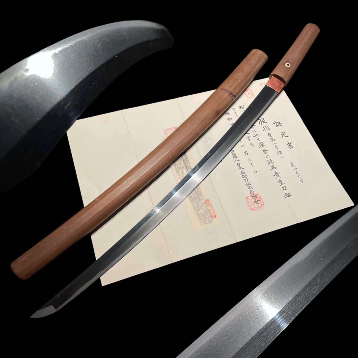 TEGAI 手掻 Wakizashi, Late Kamakura period to Nanbokucho period, Yamato School