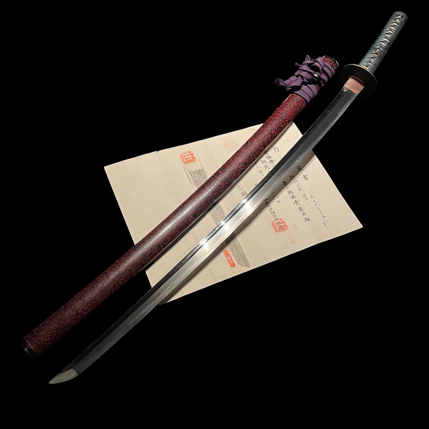 Kashu Kaneshige 加州兼重 Long and Heavy KATANA, Dragon Fuchikashira, Late Edo period