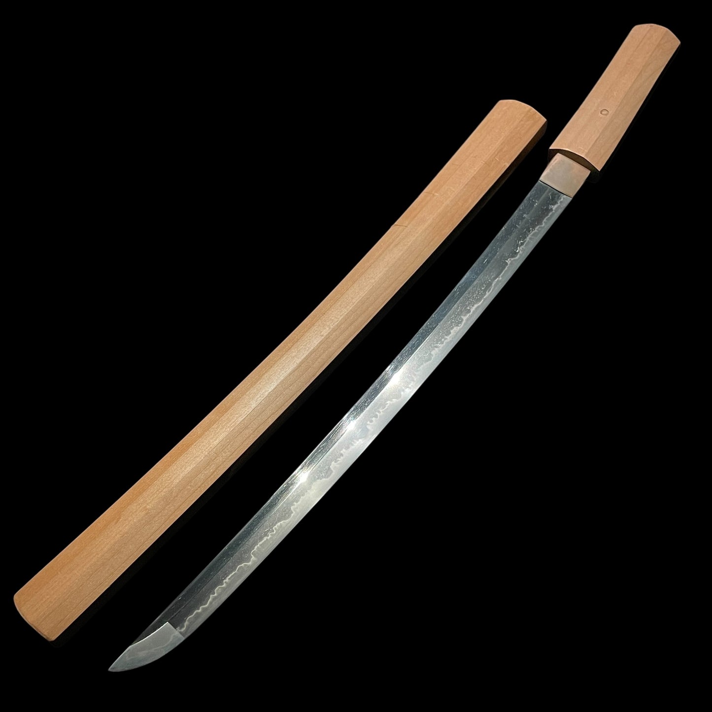 Amazing Hamon Short WAKIZASHI in Shirasaya, Edo period mumei