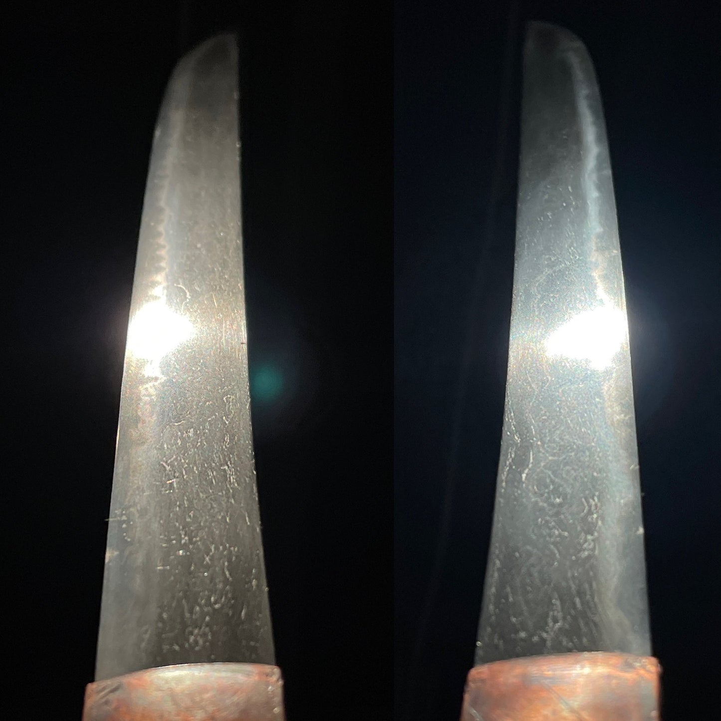 Gunome-Hamon Black Tanto, Late Muromachi period mumei