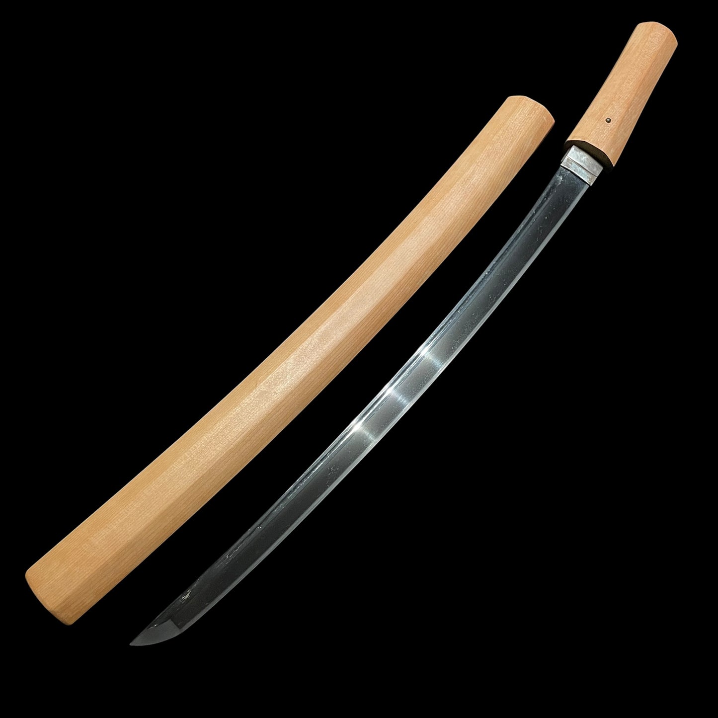 Bohi 棒樋, Suguha 直刃 Wakizashi in Shirasaya, Muromachi period mumei