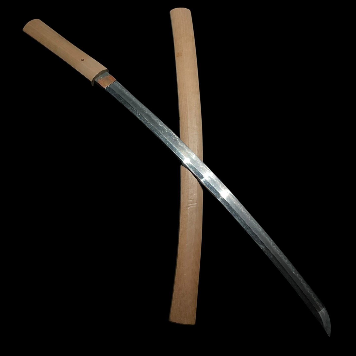 Yoshimichi 吉道 signed Long WAKIZASHI, Gunome-Hamon 互目刃文, Edo period