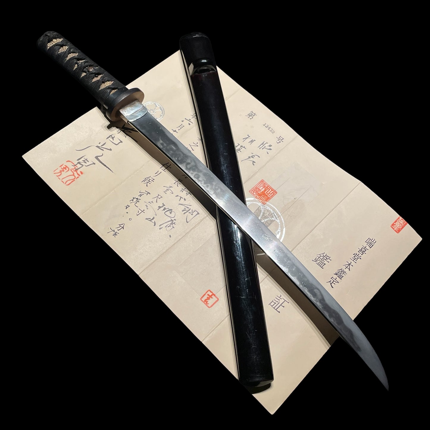 HITATSURA 皆焼 Hirazukuri-Wakizashi 平造脇差, Tsunahiro 綱広 with Certificate