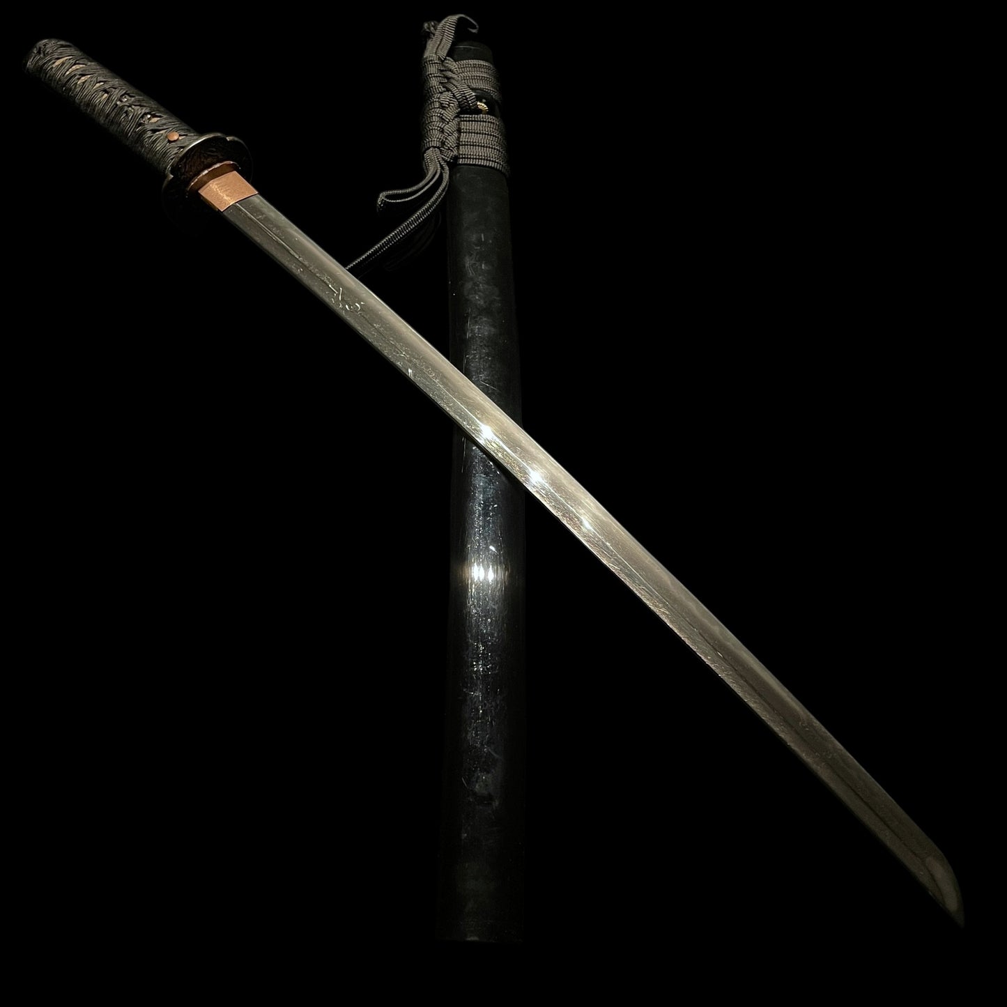 Bonji 梵字 Horimono Long Wakizashi, 石州直綱作之 太刀ヲスリ上ル 文化六年二月吉日 signed, Edo period