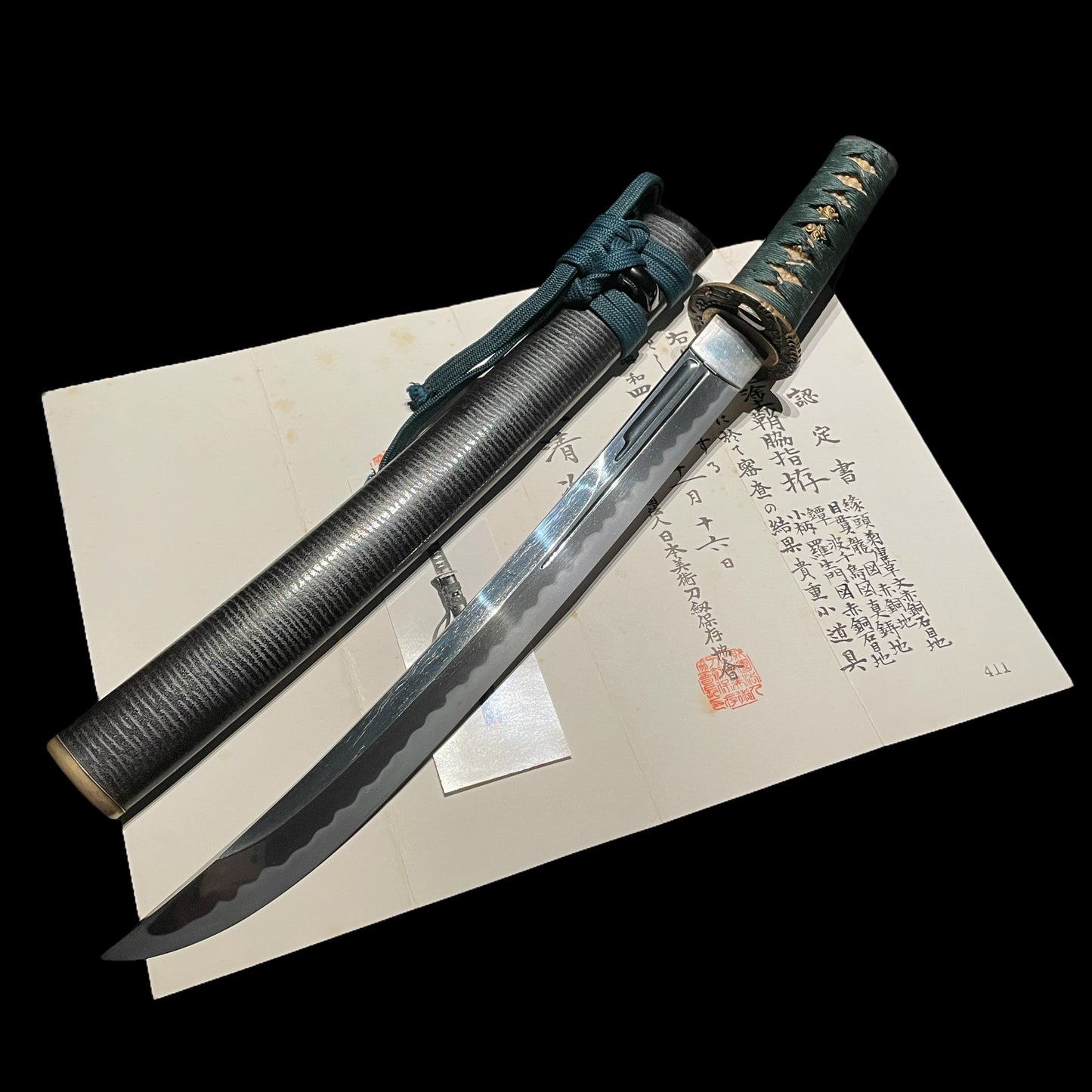 NAGINATANAOSHI-ZUKURI 薙刀直し造 WAKIZASHI, Yamashironokami Kunishige 山城守国重 signed