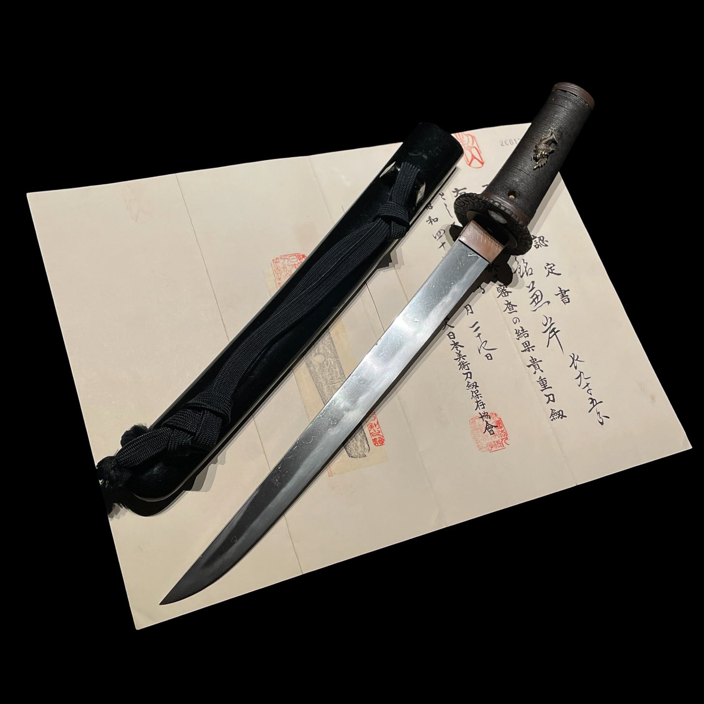 Kanegishi 兼岸 signed Tanto, Late Muromachi period, NBTHK Certificate